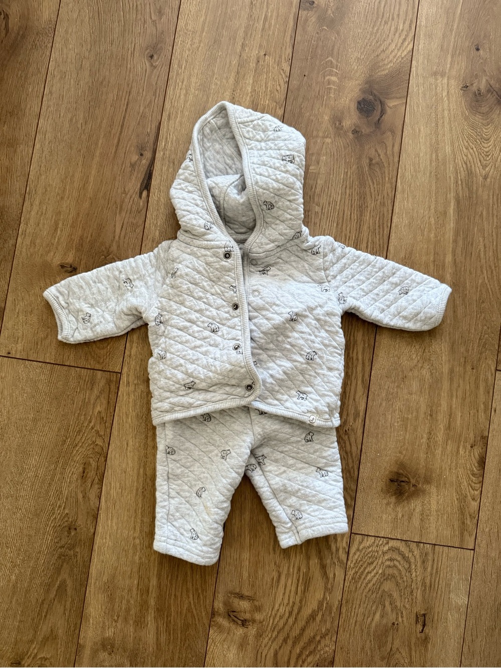 Little Planet by Carter's Organic Quilted Baby Jacket - Light Heather Gray